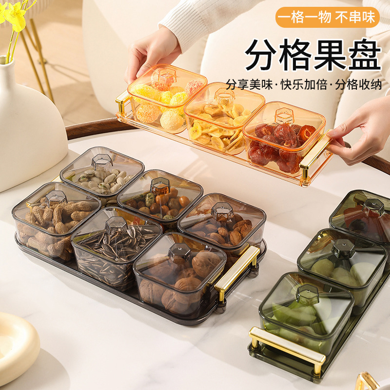 軽くて豪華な透明なフルーツプレート、リビングルーム、ホームクリエイティブコンパートメントキャンディボックス、スナックプレート、スナックディスプレイ、フルーツプレート|undefined