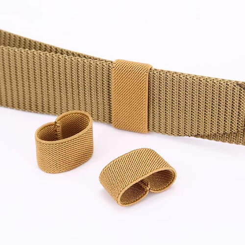 Canvas twill elastic belt loop strap ring loose fit pants belt tail clip woven strap accessory nylon strap small loop