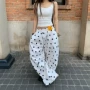 宽松美式波点显瘦阔腿裤