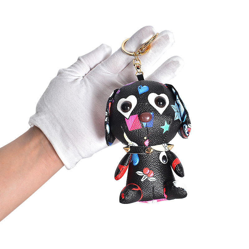 Gafas cachorro coche llavero exquisita Red Femenina perro colgante niños mochila adornos pareja llavero