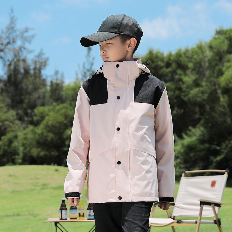 Chaqueta al aire libre para hombres y mujeres tres en uno desmontable de dos piezas impermeable y transpirable forrado de vellón engrosado traje de Montañismo senderismo