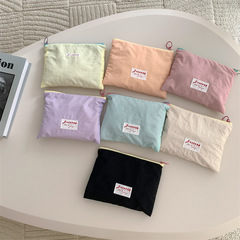 37161 韓国ニッチデザインアイスクリームカラー化粧品袋小物収納袋レタークラッチバッグ小銭入れ
