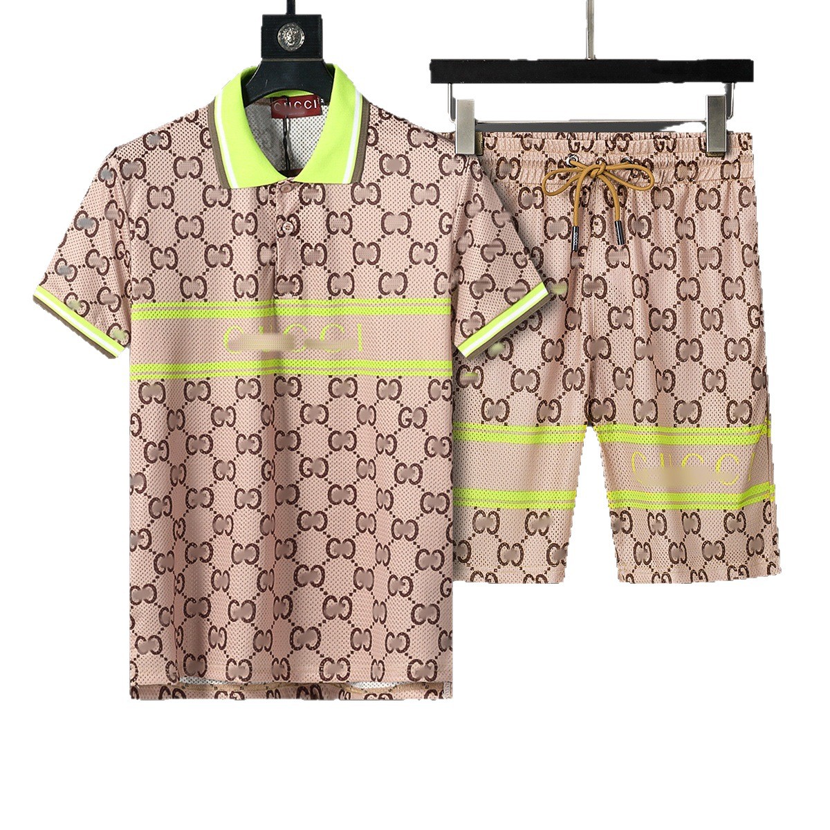 Top Edition) G polo con solapa de manga corta conjunto de moda versátil impresión clásica de estilo masculino y femenino de alta calidad