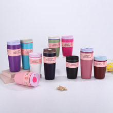 跨境简约304不锈钢咖啡杯车载便携随手杯双层真空户外随行直饮杯