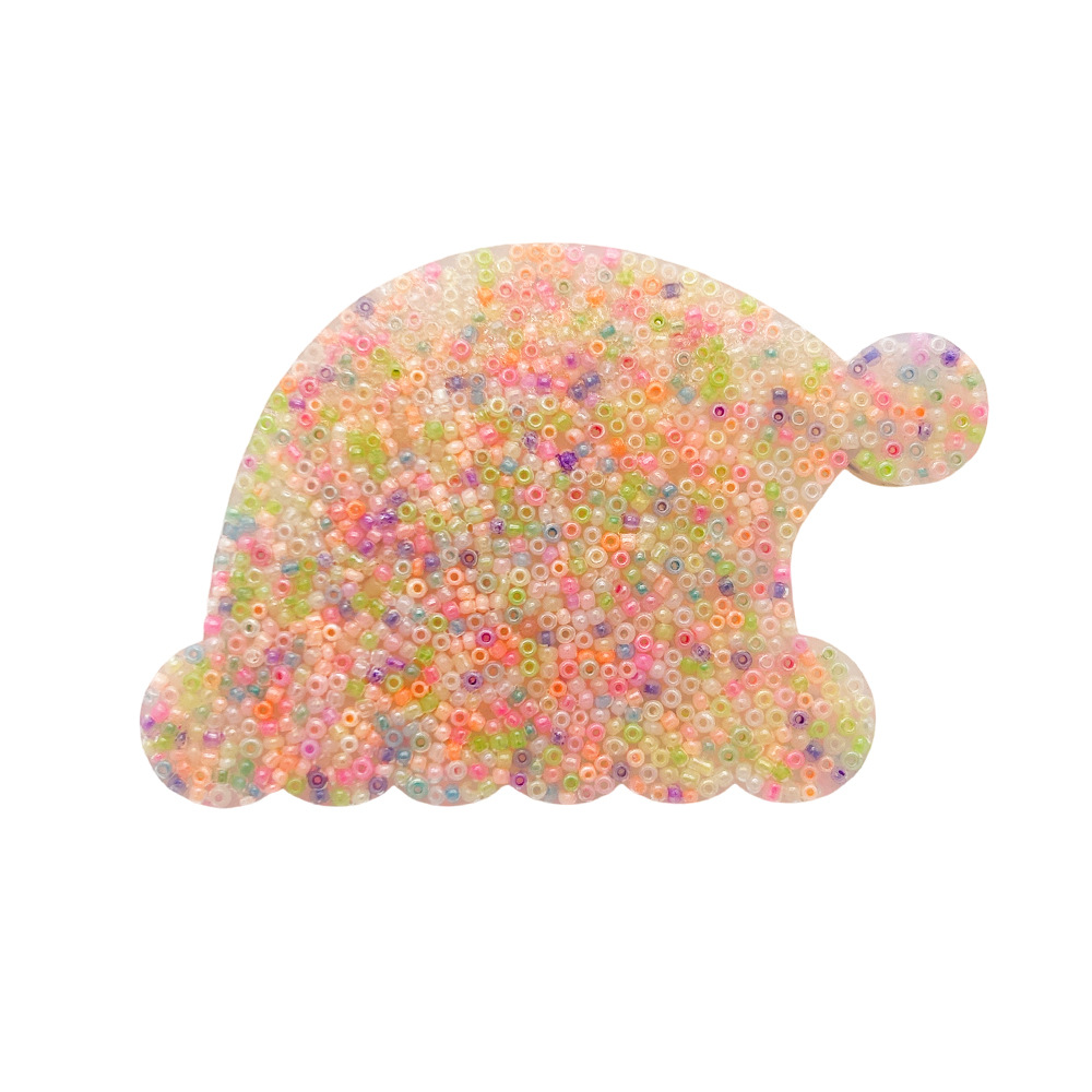 크리스마스 모자 - 핑크 비즈