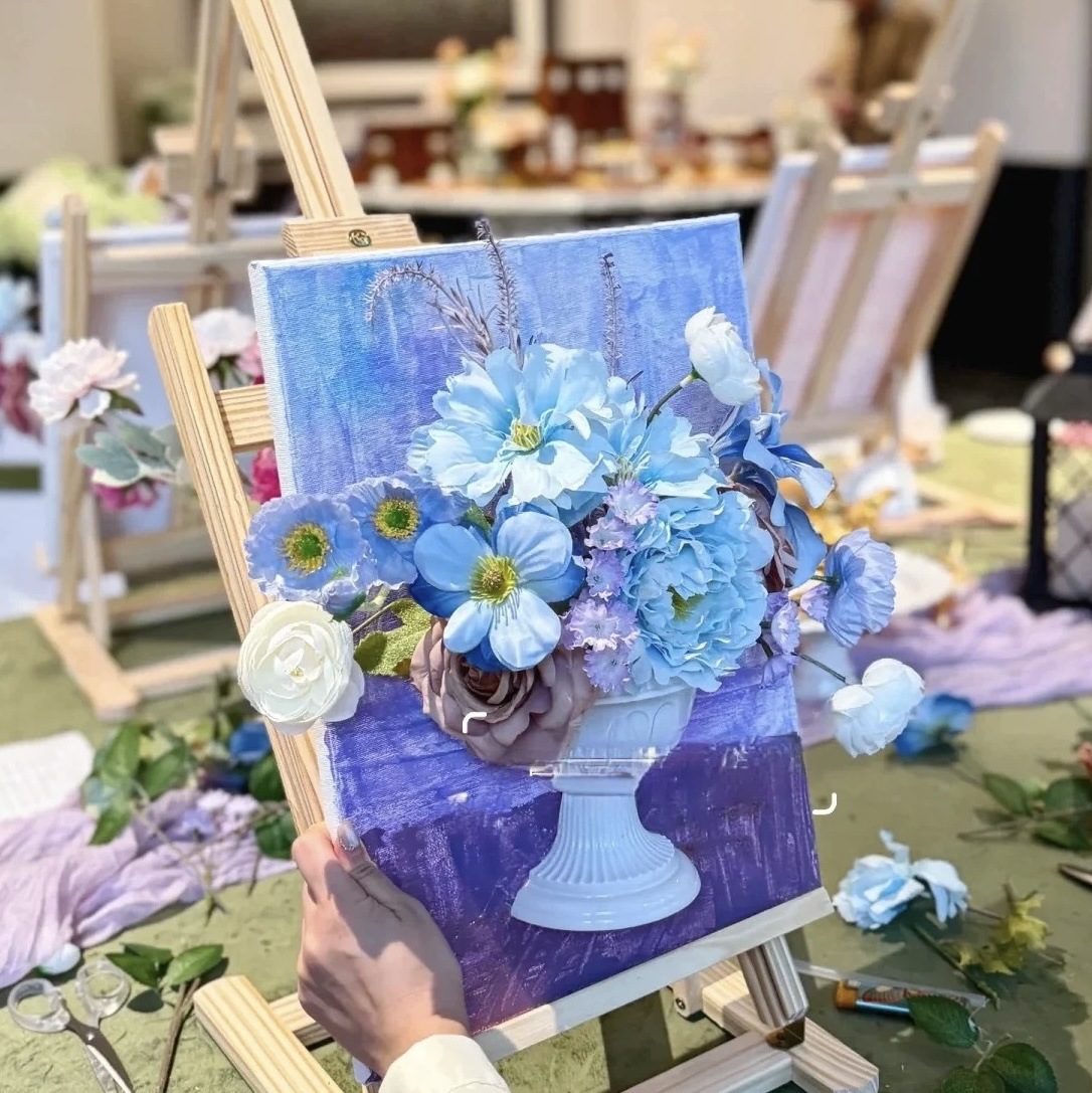 Team Building Salon Activities Handmade Stereo French Oil Painting Flower Arrangement DIY Material Goddess Day Handmade Outfit