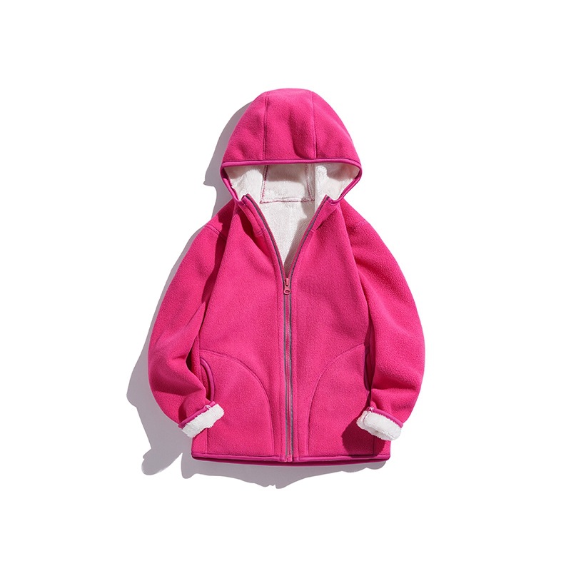 Children's Fleece Jacket with Double-Sided Wear, Thick Coral Fleece, Polar Fleece, Outdoor Autumn and Winter Clothing, Same Style As某蕉
