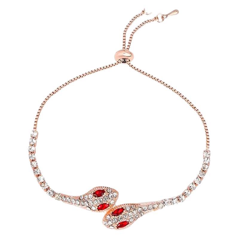 Brazalete de serpiente con circonitas para mujer elegante_voghion.com