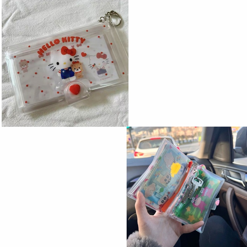 新品可爱い猫多层収纳カードケースストラップ可小銭入れズックイヤホンバッグウォークマンバッグ证カバー男|undefined