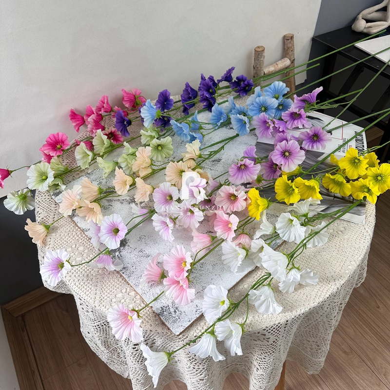 婚慶仿真花2叉喇叭花婚禮花排挑高用花牽牛花民宿裝飾造景道假花