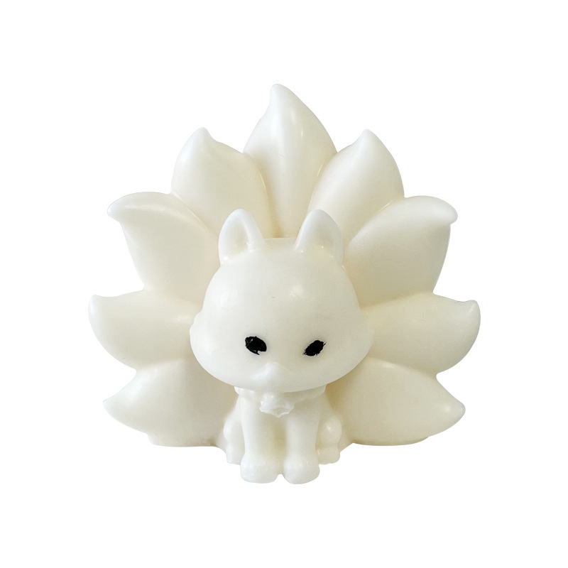 Molde de pegamento de cristal tridimensional molde de gel de sílice Fox de nueve colas DIY velas de aroma Fox de nueve colas