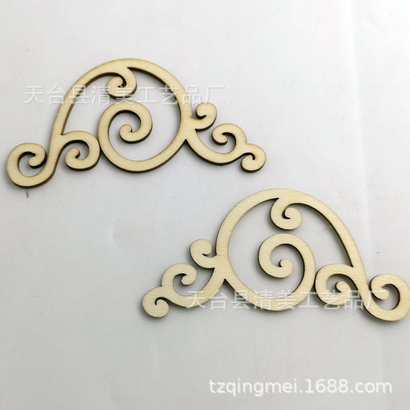 6.1-11.4cm mezclado 3 estilos de rejas de ventana huecas colgantes de hoja de madera decorativos de madera colgantes tallados huecos 8 paquetes