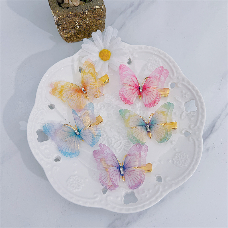 2 Pieces Quantity Date Occasion Women's Sweet Butterfly Metal Hair Clip