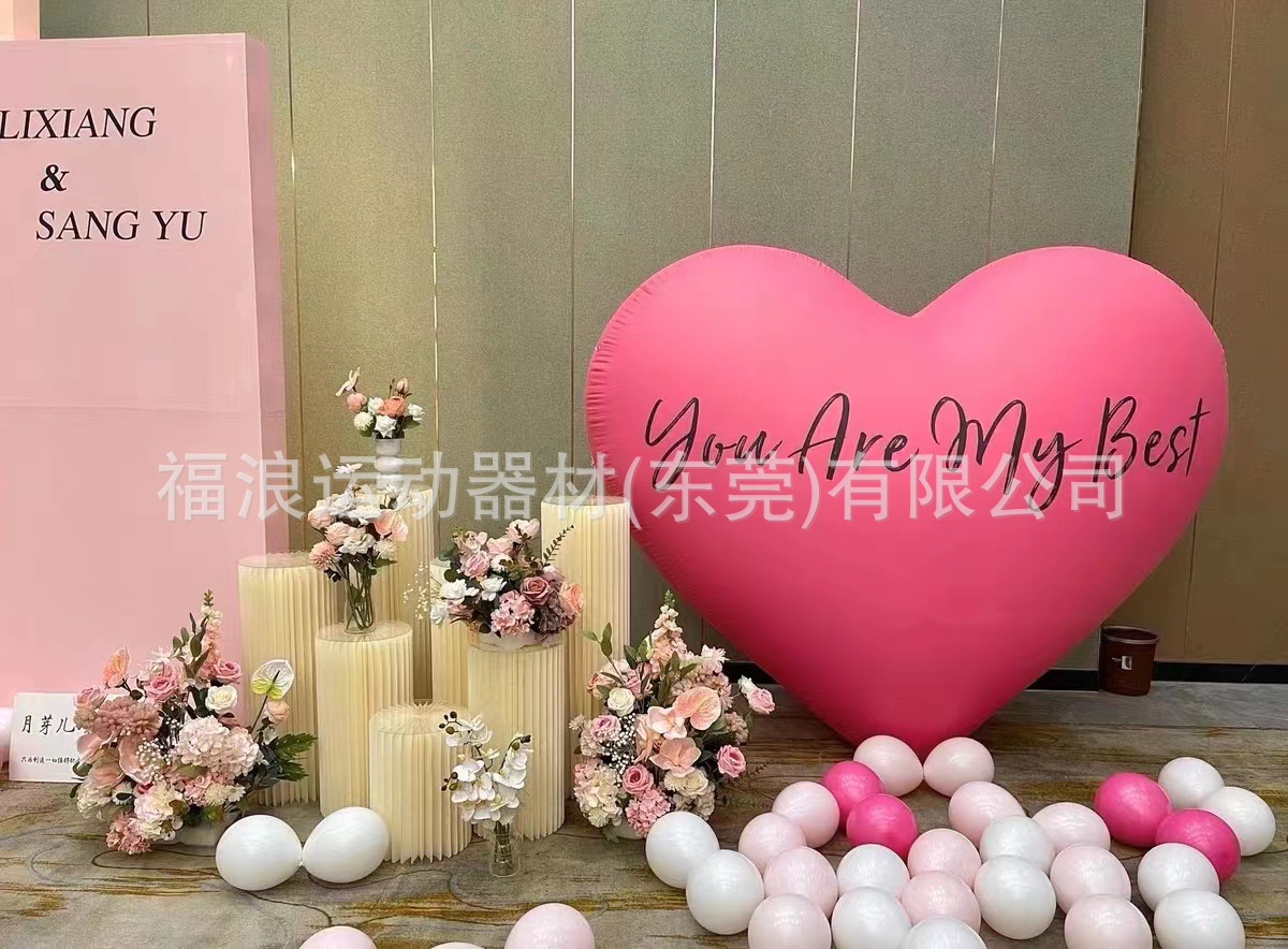 充气爱心气模商场装饰国庆七夕520情人节发夜光闭气毛绒美陈装饰