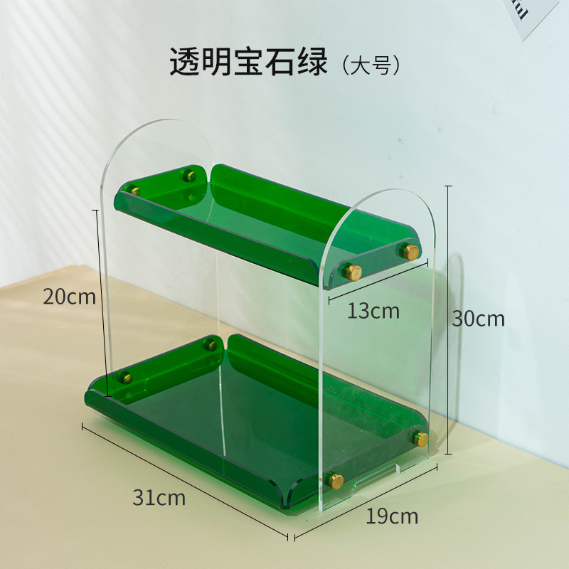 Nórdico acrílico rack de almacenamiento de escritorio ins estilo salón dormitorio estante de exhibición organizador de cama