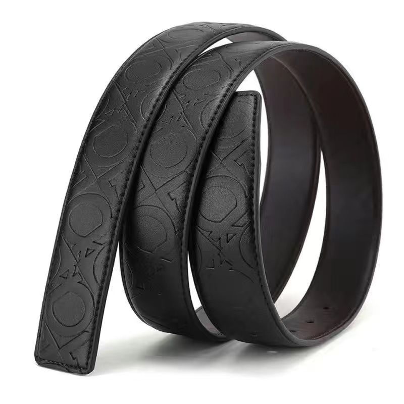 양면 비 머리 벨트 남자의 정품 가죽 머리없는 버클 벨트 순수 벨트 Cowhide 비 버클 3.4cm 벨트