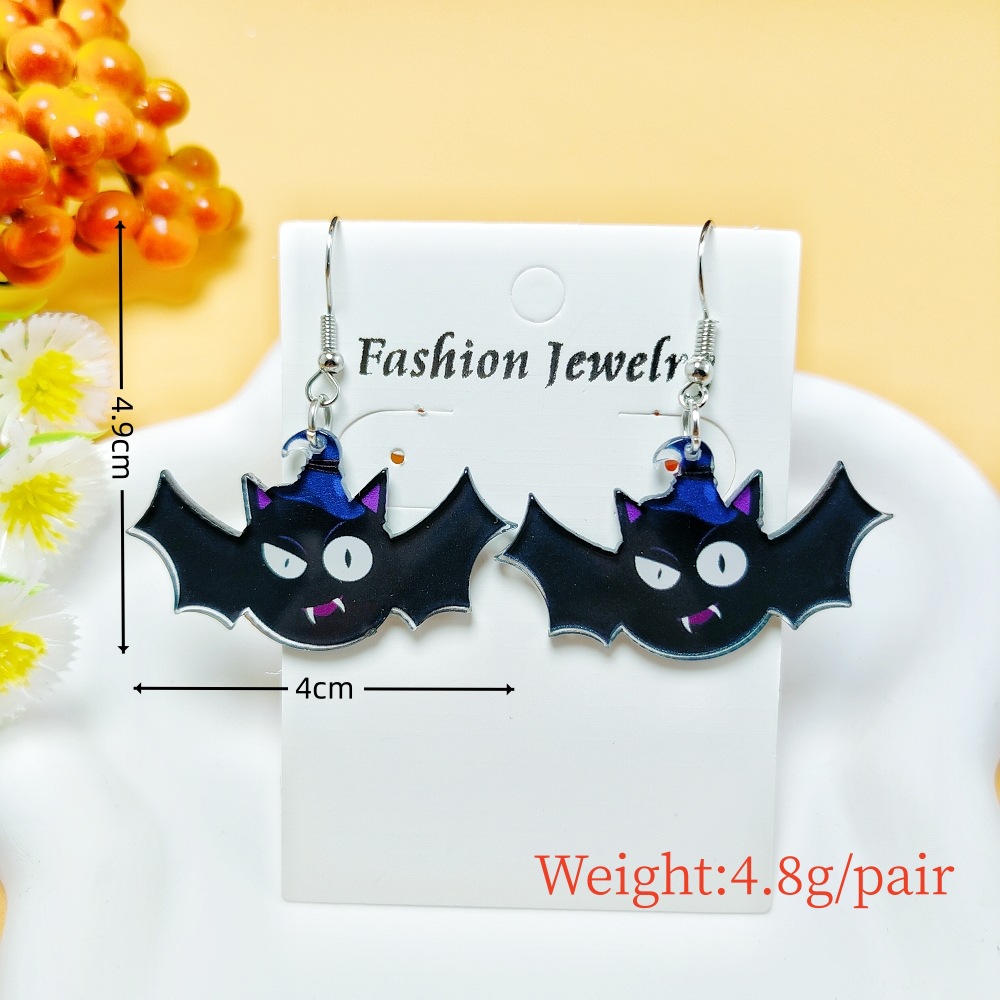 8g Weight 304 Stainless Steel Ear Needle Material Drop Earrings Classification 1 Pair Quantity Holiday, Daily Occasion Acrylic Material Halloween Festival Geometric, Pumpkin, Butterfly Pattern Women's Gender Casual, Simple Style Style 1 Pair Casual Simple Style Geometric Pumpkin Butterfly Arylic Drop Earrings 15