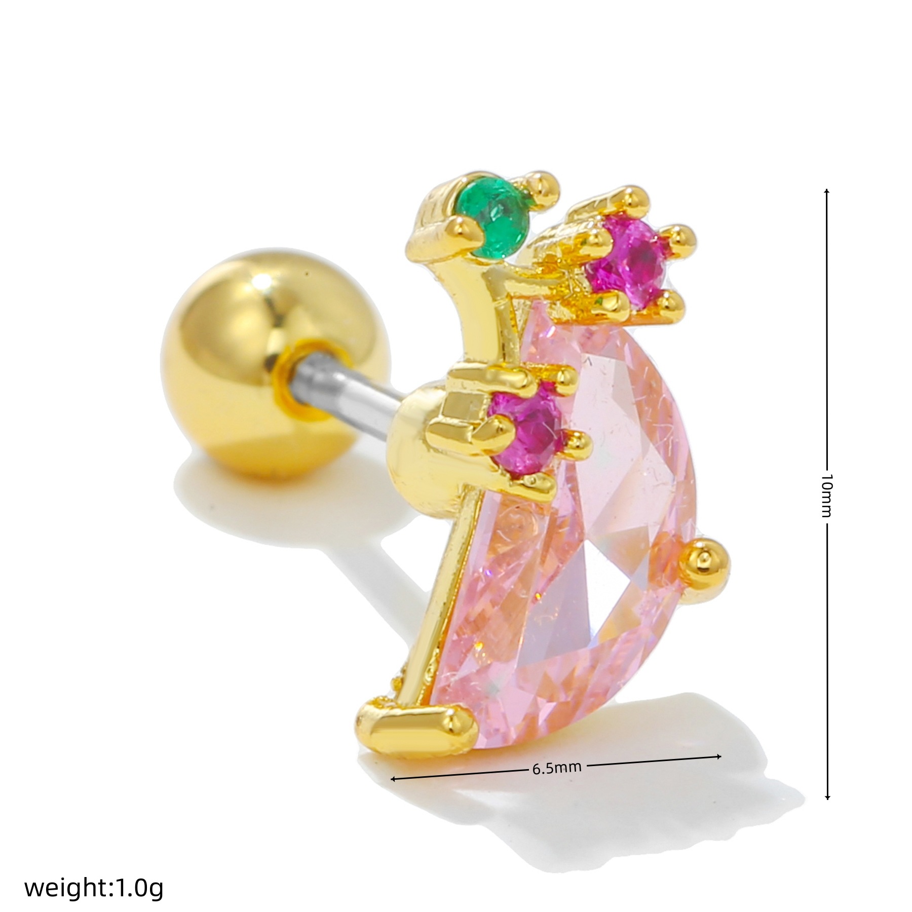 Fashion Geometric Copper Plating Zircon Ear Studs 1 Piece