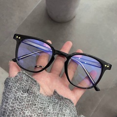 Xiaohongshu Fashion Celebrity Black Eye Frame Women Blue Light Protection Can Match Myopia Small Face Bare Face Magic Glasses Men