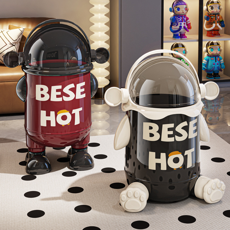 Carefully Selected Creative Trash Cans, High-Looking Household Dormitory Storage Artifacts with Lids, Double-Tub Living Room Sealed Storage Cans