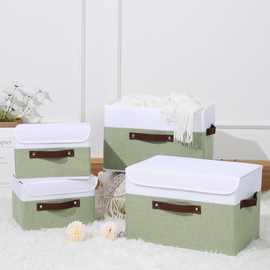 布艺收纳箱衣服可折叠收纳盒筐家用衣柜储物箱有盖衣物整理箱批发