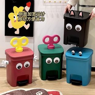 Cartoon Trash Can Cute Household High-value Toilet Living Room Large-capacity Bedroom with Lid Internet Celebrant Pedon Deodorant