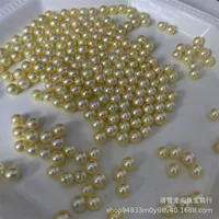 Японская Морская вода Akoya шампанское золото 6-7 мм положительный круг чрезвычайно сильный свет почти безупречные свободные бусины исходные частицы оптом