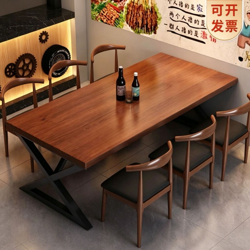 Dining Tables for Commercial Use in Restaurants, Industrial-Style Taverns, Snack Bars, Barbecue Shops, Table and Chair Sets for Fast Food Restaurants