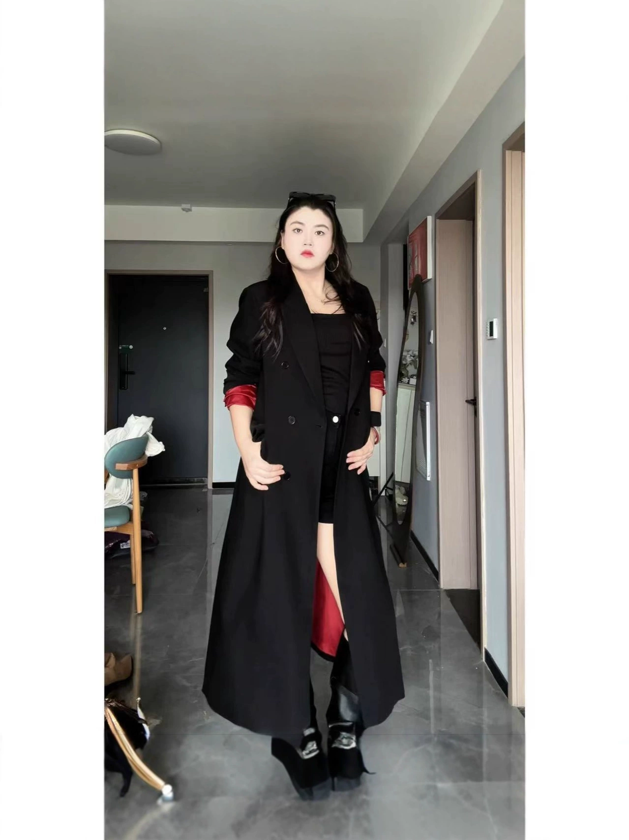Winter long suit, trench coat, jacket, plus size