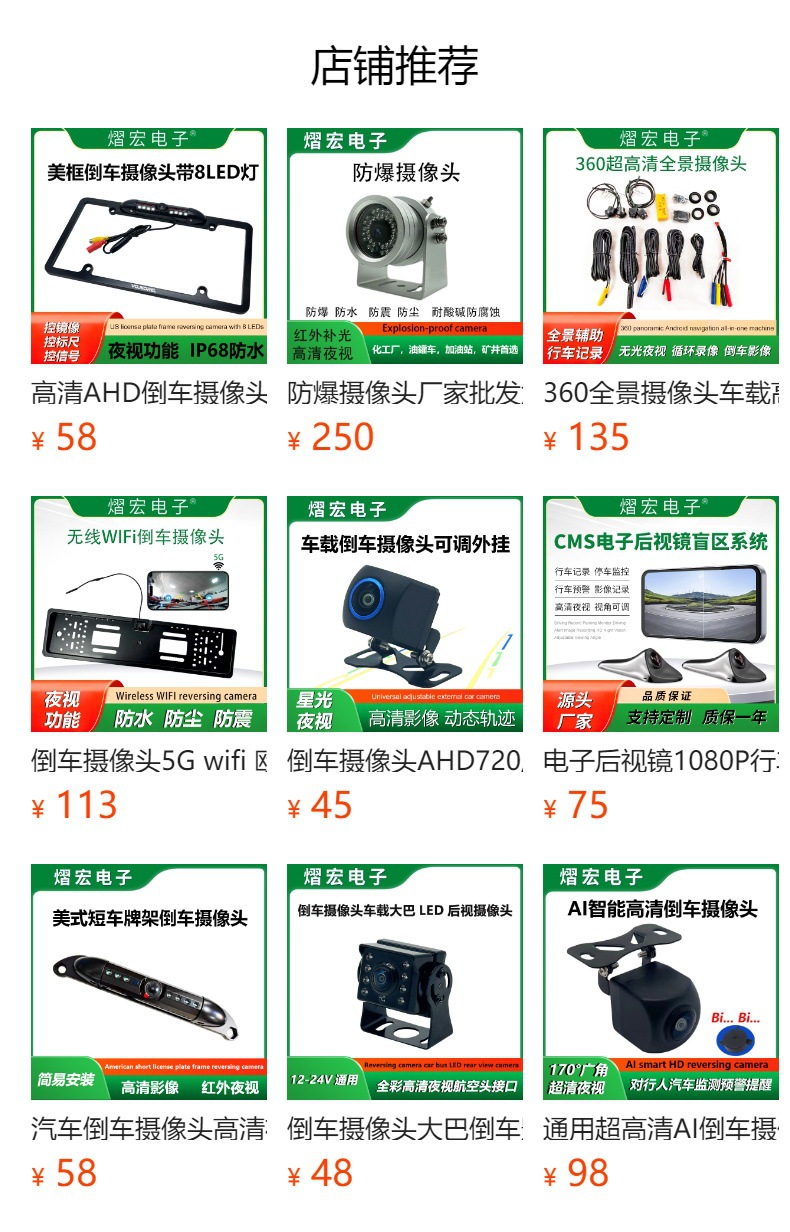 360 Panoramic Camera, Vehicle-Mounted High-Definition Night Vision Camera, Ultra-High-Definition Ahd1080P Wide Dynamic Range Driving Record Camera