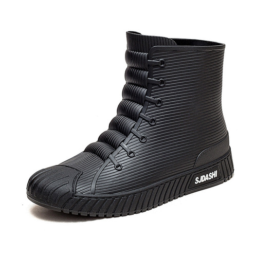 Rain boots for men and women, versatile casual short boots waterproof shoes with fleece insulation, anti-slip, wear-resistant, comfortable to wear outside rain boots for foreign trade 