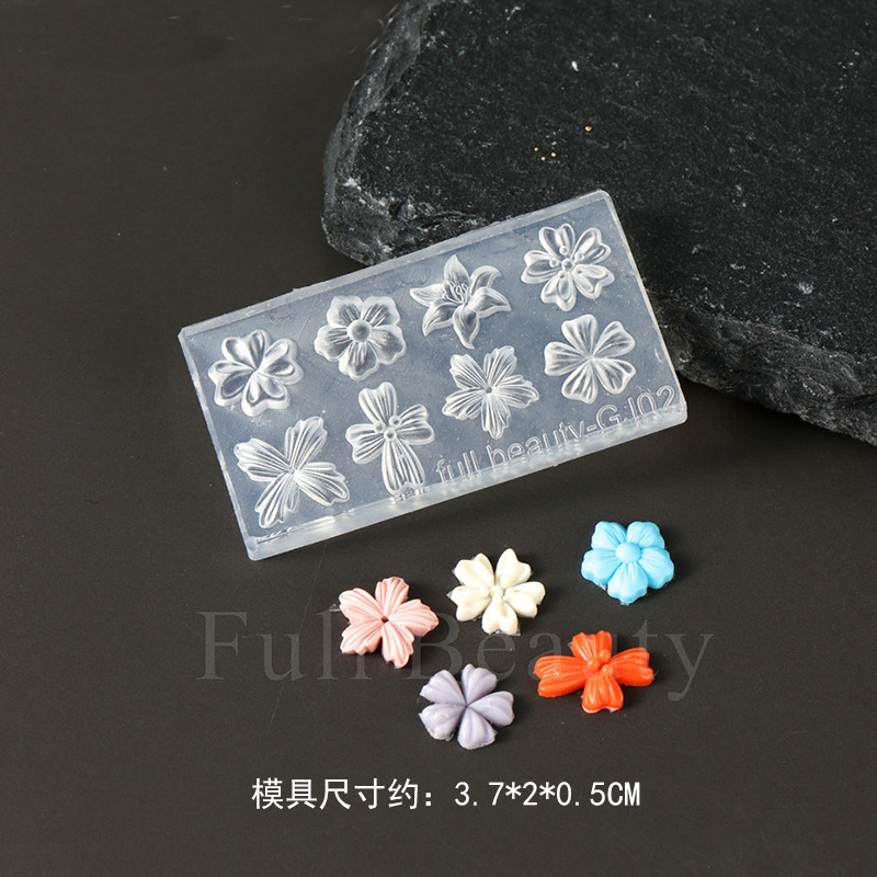 新しいネイルアートシリコーン型立体彫刻五弁花ユリの花自家製 DIY ネイルジュエリー型|undefined