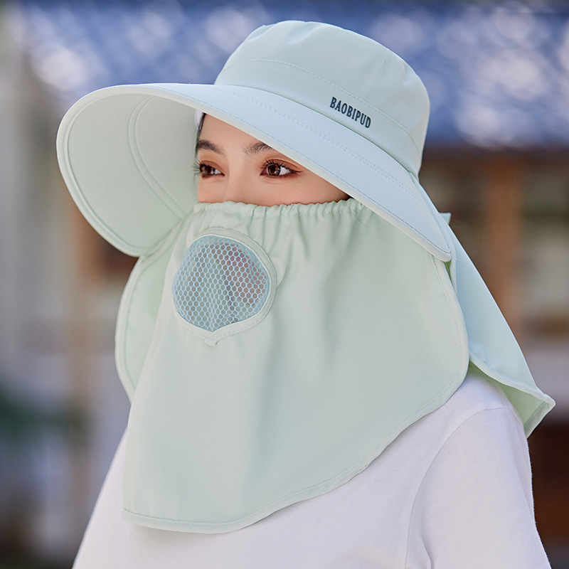 Nuevo sombrero de mujer sombrero solar ultravioleta gran bisel transpirable máscara de cubierta completa sombrero de sol sombrero de té sombrero de sol al aire libre