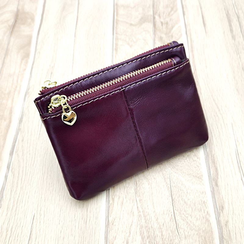 2021新款 头层牛皮零钱包 短款钱包卡包 钥匙包 油蜡皮小钱包批发|ms