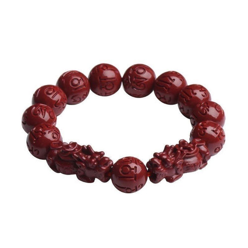 Cinnabar Pixiu Bracelet Raw Mineral High Content Crystal Purple Gold Sand Bracelet Zodiac Year Cinnabar Pixiu Bracelet Wholesale