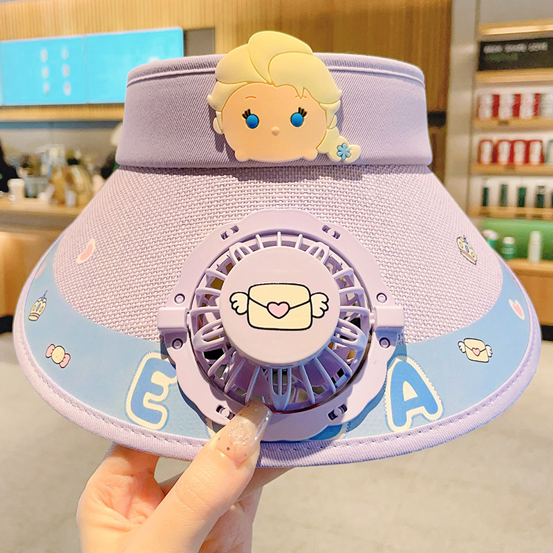 マイリトルポニーソーラーファンハット子供用サンハット女の子抗UV少女日焼け止め空のシルクハット|undefined