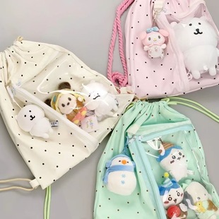 Nylon Schoolbag Large Capacity Bag Women's 2025 Summer New Polka Dot Backpack College Student Commuting Class Backpack