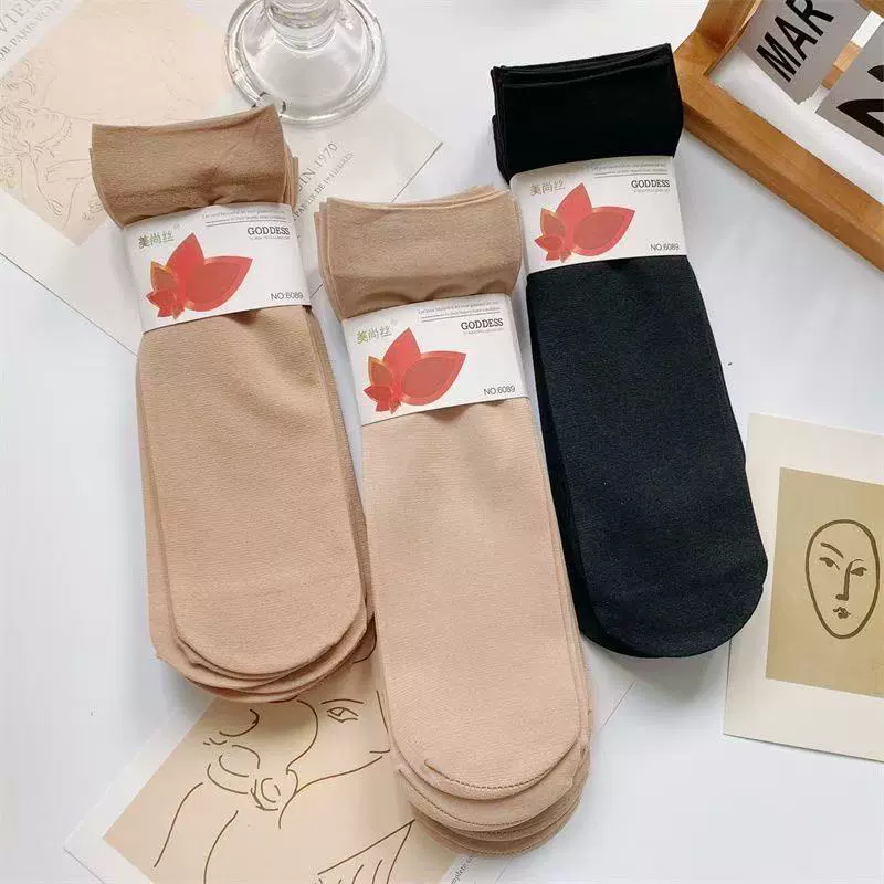 Чулки женские толстые шелковые носки мужские и женские универсальные износостойкие и анти-крючковые проволоки летом удлиненные стальные чулки