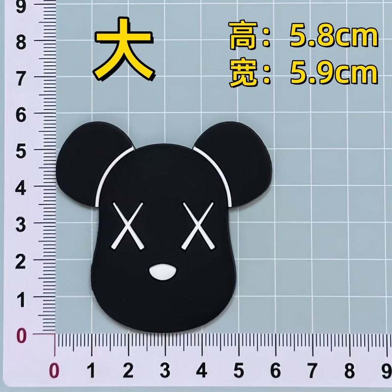 PVC ソフトシリコーン小さなアクセサリー漫画暴力クマヘッドスリッパホーム DIY 材料パッチ携帯電話ケースアクセサリー|undefined