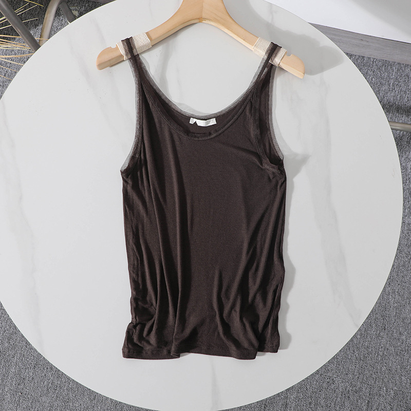 Spanish Single~ Women's Thin Elastic Ribbed Lace-Trimmed Slim-Fit Camisole 2629