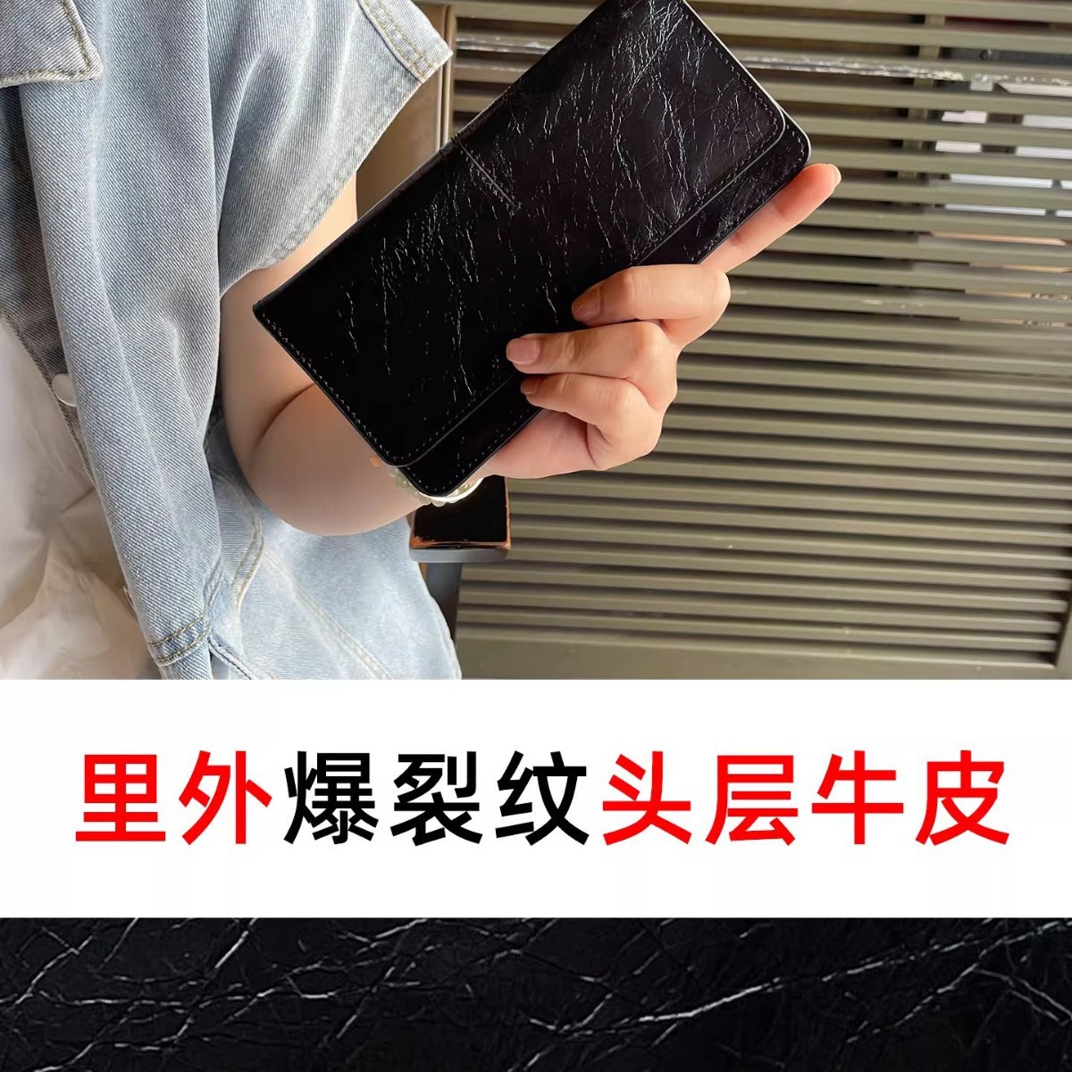 Women's Genuine Leather Wallet 2026 New Long Wallet Ins Style Card Holder Designer Niche Trendy High-End Practical - Thumbnail 3