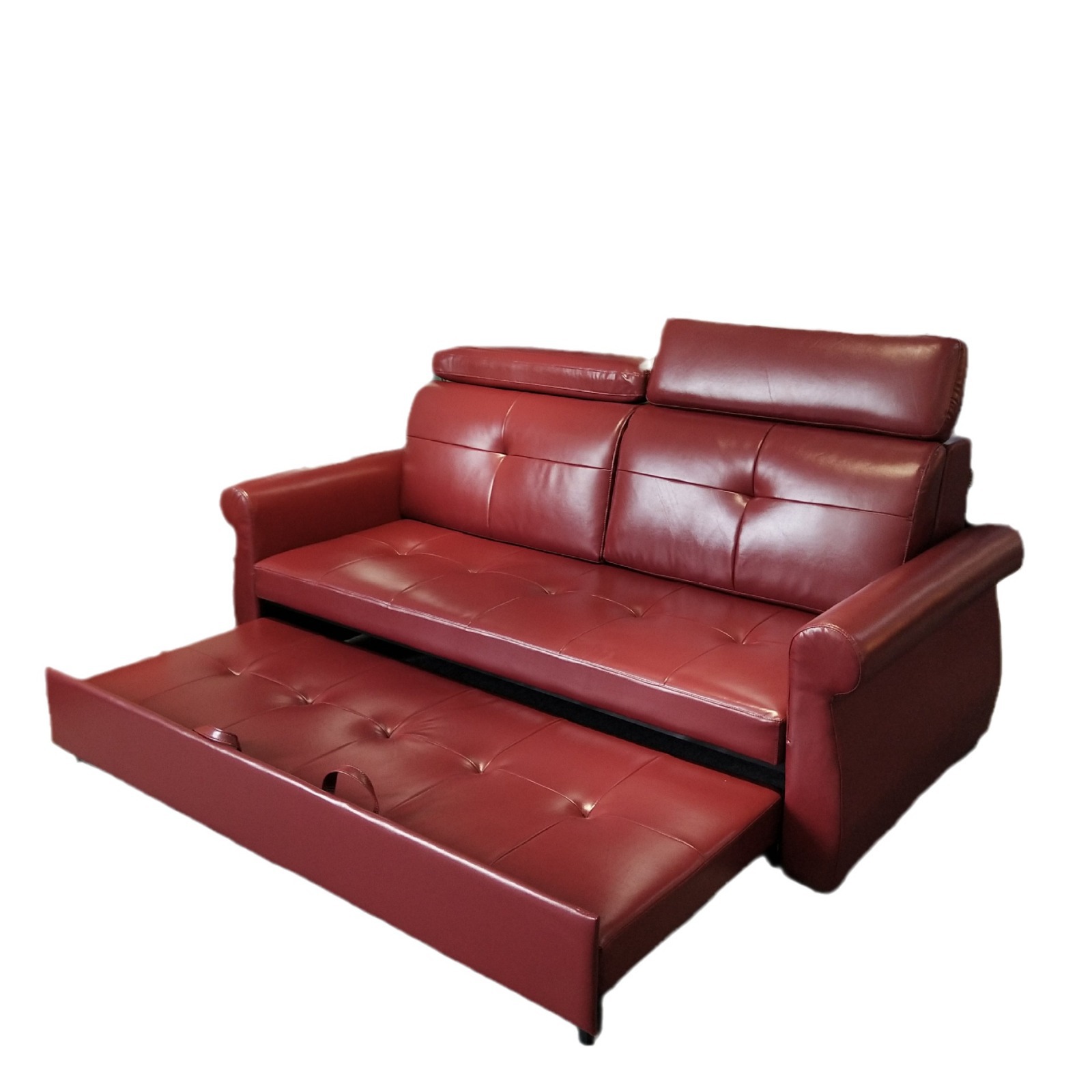 Sofá cama de cuero moderno simple y de alta calidad plegable de doble uso, sala de estar lujosa moderna multifuncional doble sofá triple