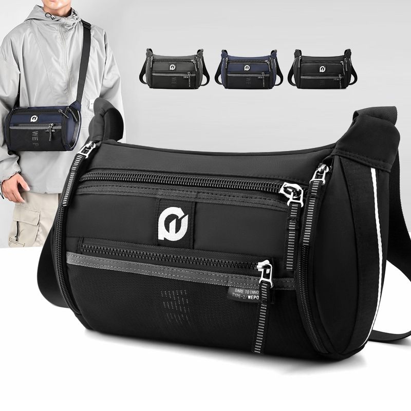 WEPOWER marca de moda de los hombres bolsa de pecho impermeable ocasional multi-Bolsillo de gran capacidad de hombro bolsa de mensajero al aire libre bolsa de pecho