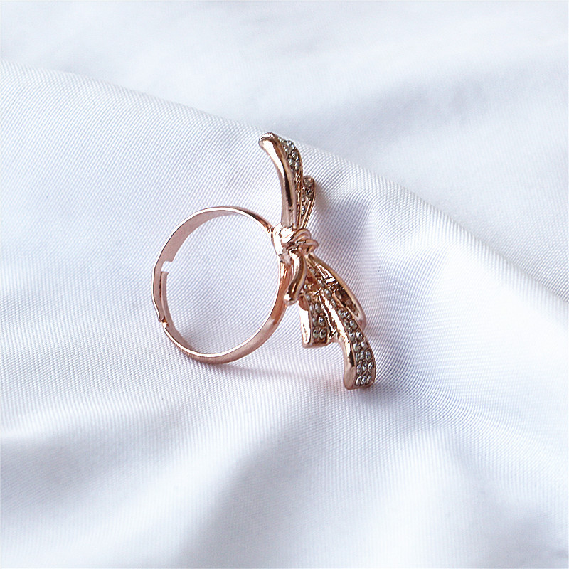 Simple Style Bow Knot Alloy Rhinestone Womenu0027S Rings