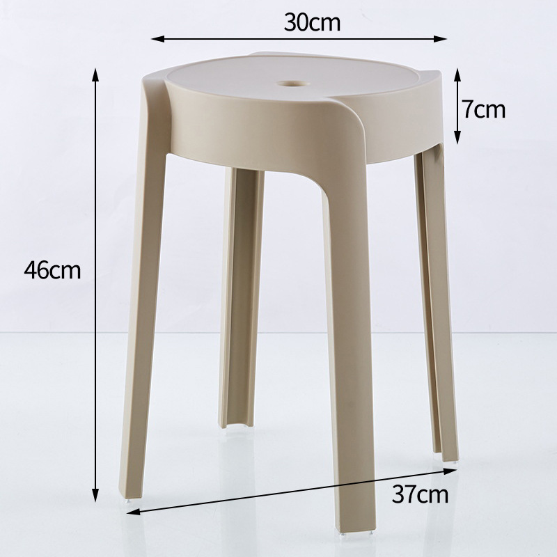 Taburete de plástico casero se puede apilar y engrosar, taburete de ciclón, taburete moderno simple, taburete de mesa de comedor, taburete de ciclón redondo alto