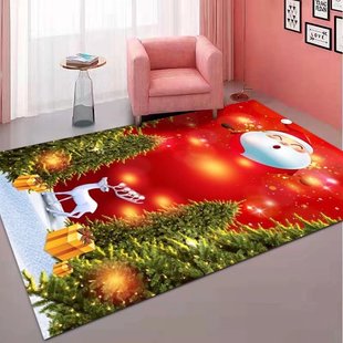 Ready-Made Cross-Border Christmas Carpet Living Room Full Red Santa Claus Carpet Bedroom Holiday Decoration Carpet Floor Mat