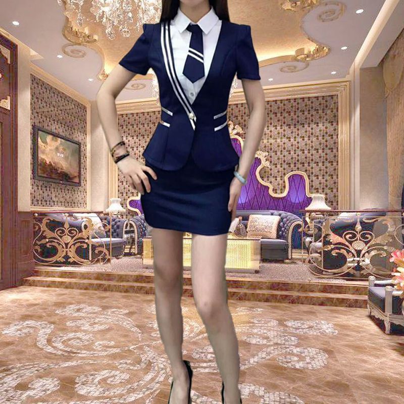 Elegant Ktv Princess Outfit Set Bar Workwear Slim Fit Foot Massage Therapist Uniform Hip-Hugging Dj Flight Attendant Uniform