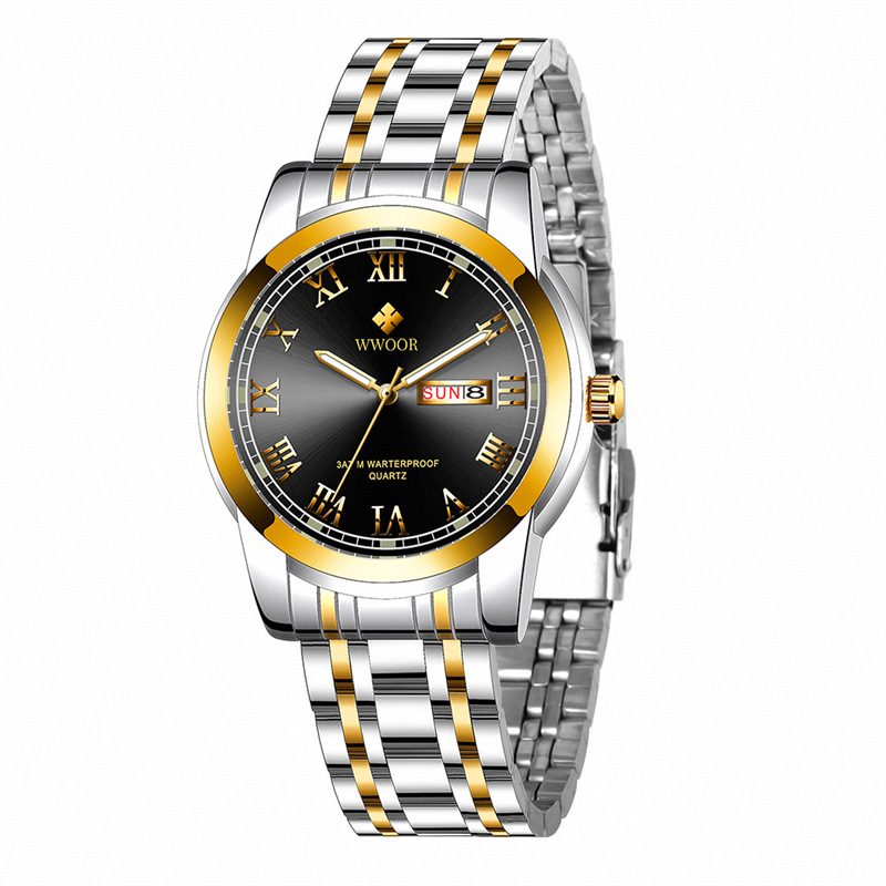 WWOOR Holding Love nuevo reloj de cuarzo casual para hombre calendario impermeable reloj de moda semanal 701