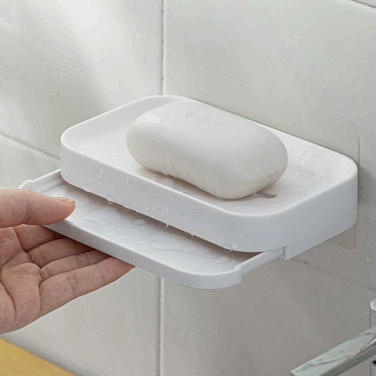 纳川 Soap box wall-mounted drain bathroom toilet without punching soap rack storage rack soap box magic tool