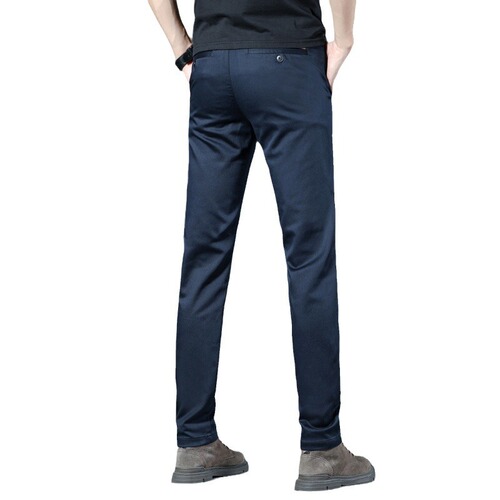 Black Leisure Trousers for Men - Hong Kong 2025 Spring/Summer High-end Slim Straight Men's Business Stretch Long Pants
